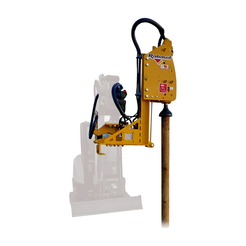 Enfonce-pieu hydraulique pour mini-pelle – location à Saint-Omer