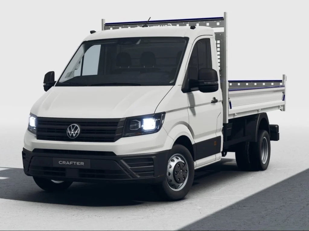 Camion benne Volkswagen Crafter blanc en location chez Teloc
