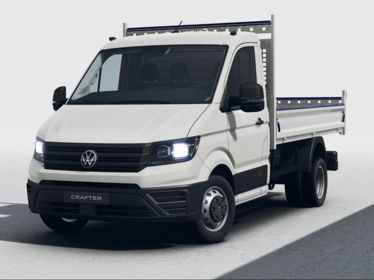 Camion benne Volkswagen Crafter blanc en location chez Teloc